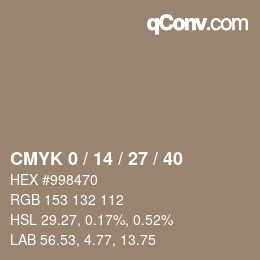 カラーコード: CMYK 0 / 14 / 27 / 40 | qconv.com