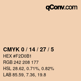 Color code: CMYK 0 / 14 / 27 / 5 | qconv.com