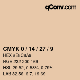 カラーコード: CMYK 0 / 14 / 27 / 9 | qconv.com