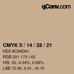 カラーコード: CMYK 0 / 14 / 28 / 21 | qconv.com