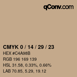 颜色代码: CMYK 0 / 14 / 29 / 23 | qconv.com