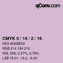 カラーコード: CMYK 0 / 14 / 2 / 16 | qconv.com