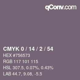 Color code: CMYK 0 / 14 / 2 / 54 | qconv.com