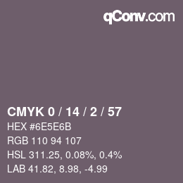 Color code: CMYK 0 / 14 / 2 / 57 | qconv.com