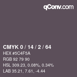 Color code: CMYK 0 / 14 / 2 / 64 | qconv.com