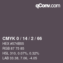 Color code: CMYK 0 / 14 / 2 / 66 | qconv.com