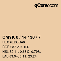 カラーコード: CMYK 0 / 14 / 30 / 7 | qconv.com