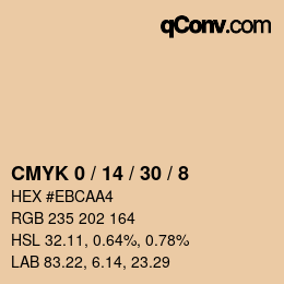 カラーコード: CMYK 0 / 14 / 30 / 8 | qconv.com