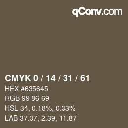 Color code: CMYK 0 / 14 / 31 / 61 | qconv.com