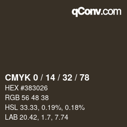 カラーコード: CMYK 0 / 14 / 32 / 78 | qconv.com