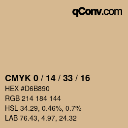 Color code: CMYK 0 / 14 / 33 / 16 | qconv.com