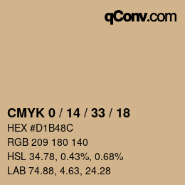 カラーコード: CMYK 0 / 14 / 33 / 18 | qconv.com