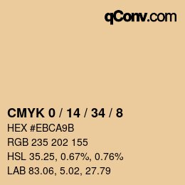 カラーコード: CMYK 0 / 14 / 34 / 8 | qconv.com