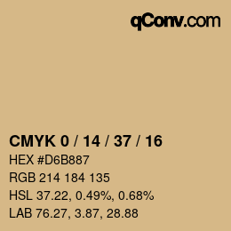 Color code: CMYK 0 / 14 / 37 / 16 | qconv.com