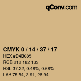 カラーコード: CMYK 0 / 14 / 37 / 17 | qconv.com