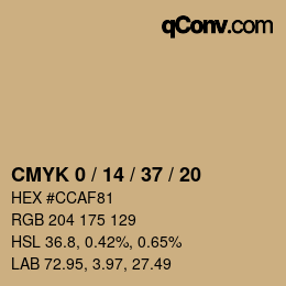 Color code: CMYK 0 / 14 / 37 / 20 | qconv.com