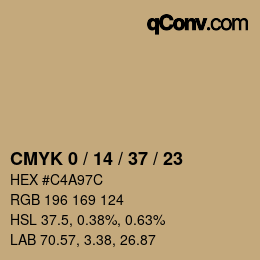 颜色代码: CMYK 0 / 14 / 37 / 23 | qconv.com