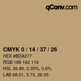 カラーコード: CMYK 0 / 14 / 37 / 26 | qconv.com