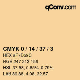 Color code: CMYK 0 / 14 / 37 / 3 | qconv.com