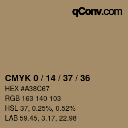 颜色代码: CMYK 0 / 14 / 37 / 36 | qconv.com