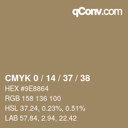 Color code: CMYK 0 / 14 / 37 / 38 | qconv.com