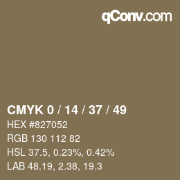 カラーコード: CMYK 0 / 14 / 37 / 49 | qconv.com