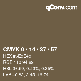 カラーコード: CMYK 0 / 14 / 37 / 57 | qconv.com