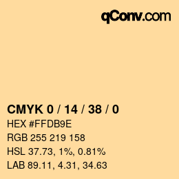 カラーコード: CMYK 0 / 14 / 38 / 0 | qconv.com
