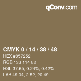 颜色代码: CMYK 0 / 14 / 38 / 48 | qconv.com