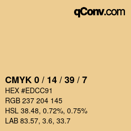 Color code: CMYK 0 / 14 / 39 / 7 | qconv.com