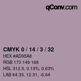 カラーコード: CMYK 0 / 14 / 3 / 32 | qconv.com