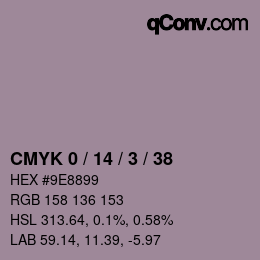 Color code: CMYK 0 / 14 / 3 / 38 | qconv.com