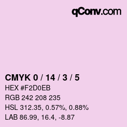 Color code: CMYK 0 / 14 / 3 / 5 | qconv.com