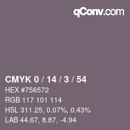 颜色代码: CMYK 0 / 14 / 3 / 54 | qconv.com