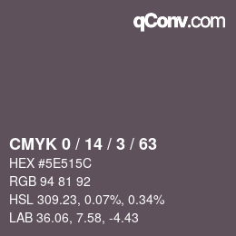 Color code: CMYK 0 / 14 / 3 / 63 | qconv.com