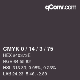 Color code: CMYK 0 / 14 / 3 / 75 | qconv.com