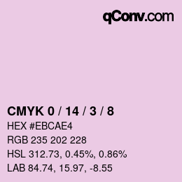 カラーコード: CMYK 0 / 14 / 3 / 8 | qconv.com