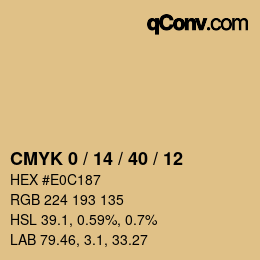 カラーコード: CMYK 0 / 14 / 40 / 12 | qconv.com