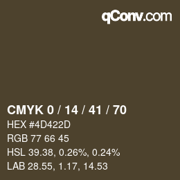 Color code: CMYK 0 / 14 / 41 / 70 | qconv.com