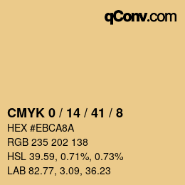 Color code: CMYK 0 / 14 / 41 / 8 | qconv.com