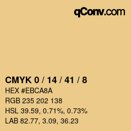 カラーコード: CMYK 0 / 14 / 41 / 8 | qconv.com