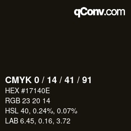 Color code: CMYK 0 / 14 / 41 / 91 | qconv.com