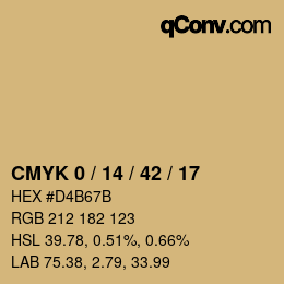 Color code: CMYK 0 / 14 / 42 / 17 | qconv.com