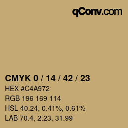 Color code: CMYK 0 / 14 / 42 / 23 | qconv.com