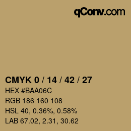 Código de color: CMYK 0 / 14 / 42 / 27 | qconv.com