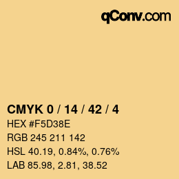 カラーコード: CMYK 0 / 14 / 42 / 4 | qconv.com