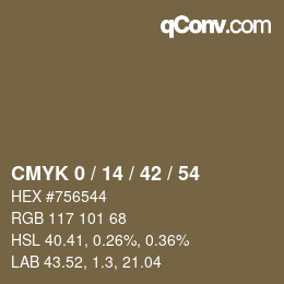 Color code: CMYK 0 / 14 / 42 / 54 | qconv.com