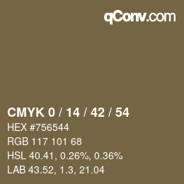 Color code: CMYK 0 / 14 / 42 / 54 | qconv.com