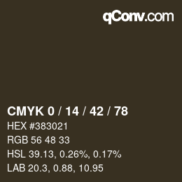 カラーコード: CMYK 0 / 14 / 42 / 78 | qconv.com