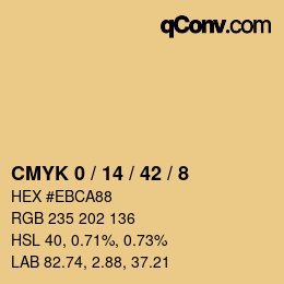 Color code: CMYK 0 / 14 / 42 / 8 | qconv.com